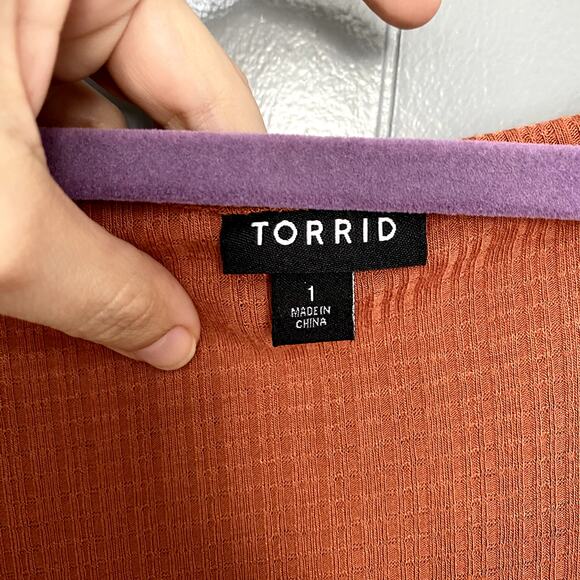 Torrid Orange Rust Auburn V-Neck Macrame Crochet Boho Summer Tank Top 1X - Picture 5 of 8